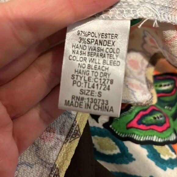 Umgee Border Bell Sleeve Dress - Natural, S! - Picture 9 of 9